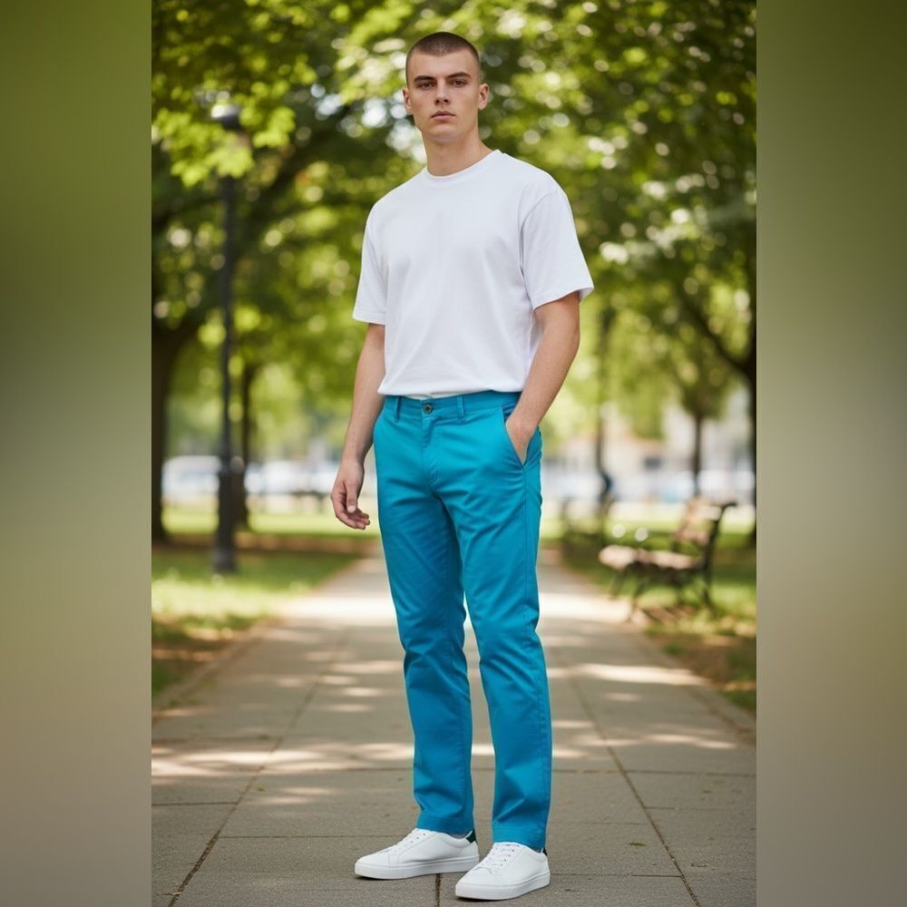NWOT Bonobos Men’s Teal Blue Washed Chinos Straight Fit Pants - Size 32 x 32